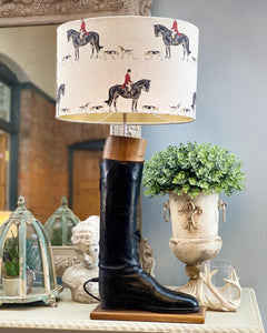 Antique Hunting Boot Table Lamp.