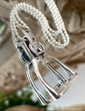 Load image into Gallery viewer, Sterling Silver Stirrup Necklace