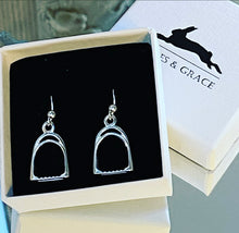 Load image into Gallery viewer, Sterling Silver Stirrup Earrings