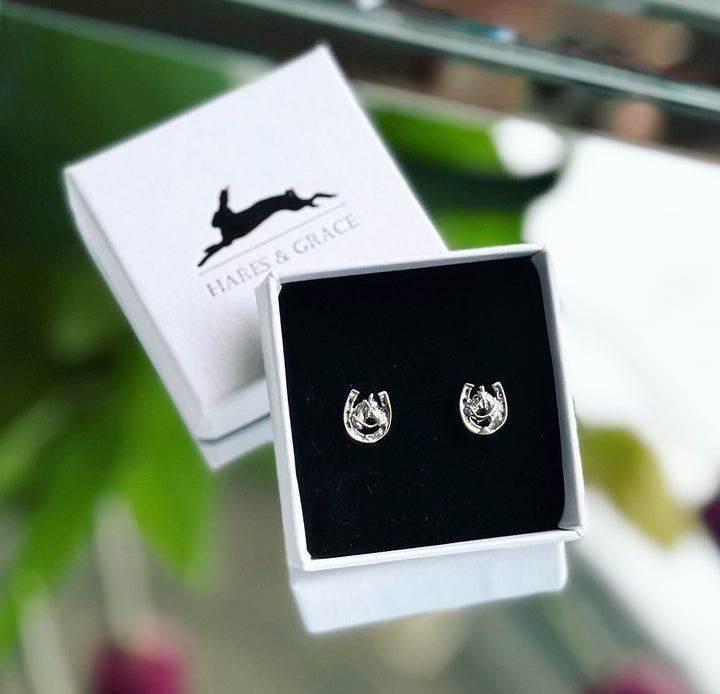 Sterling Silver Equestrian Earrings