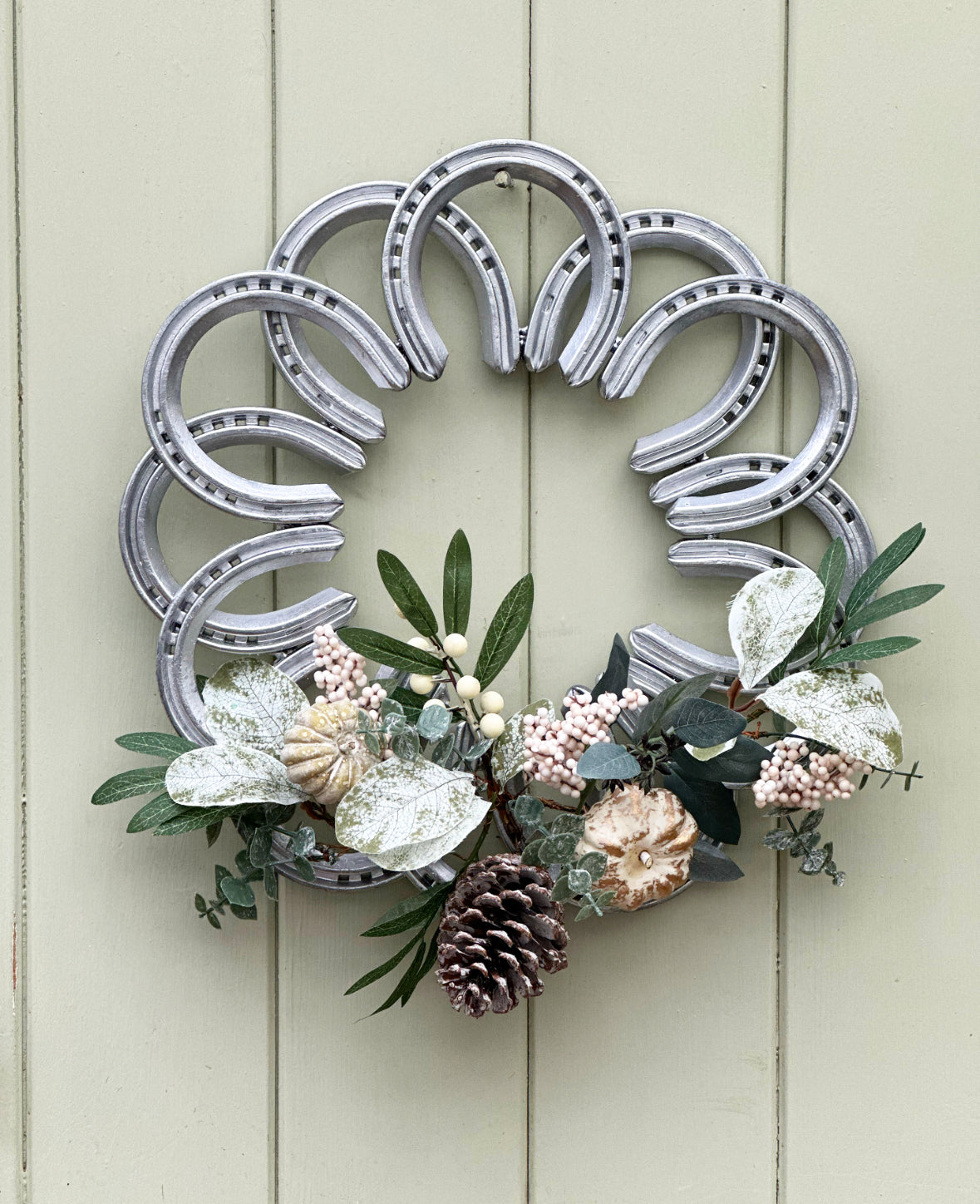 Silver Horseshoe Wreath