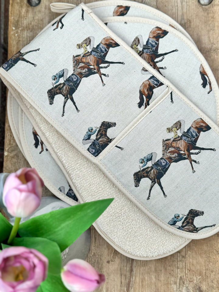 Horse Racing Oven Gloves