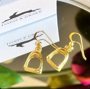 Sterling Silver & Yellow Gold Stirrup Earrings