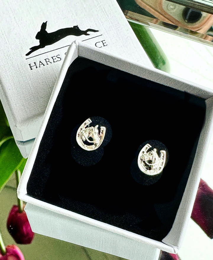 Sterling Silver Equestrian Earrings