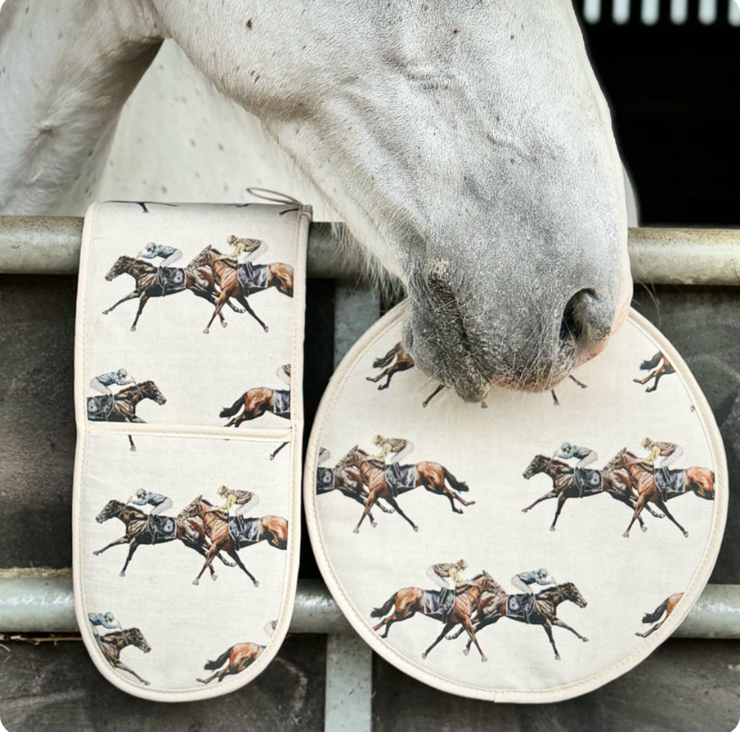 Horse Racing Oven Gloves