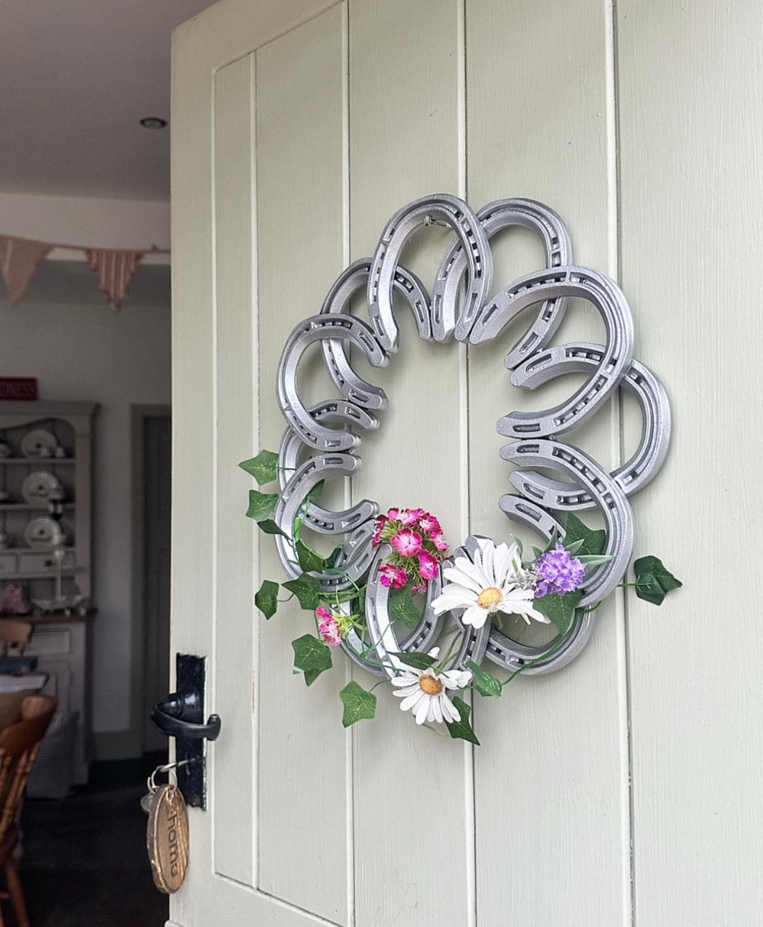 Silver Horseshoe Wreath