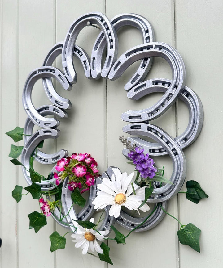 Silver Horseshoe Wreath