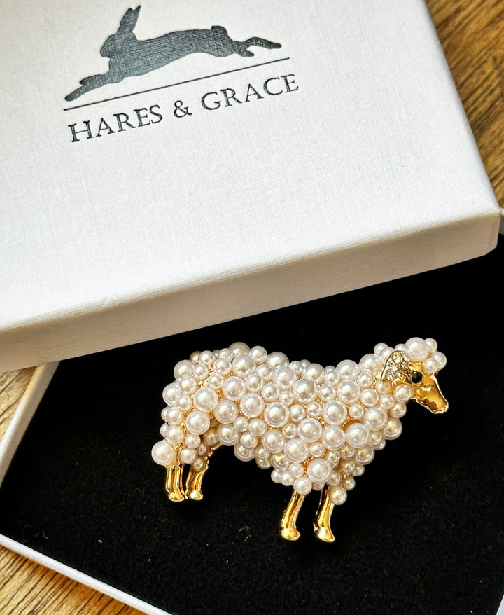 Pearl Sheep Brooch