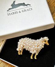 Load image into Gallery viewer, Pearl Sheep Brooch