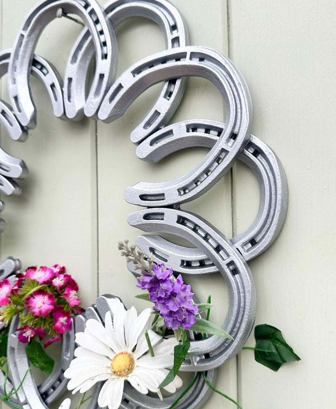 Silver Horseshoe Wreath