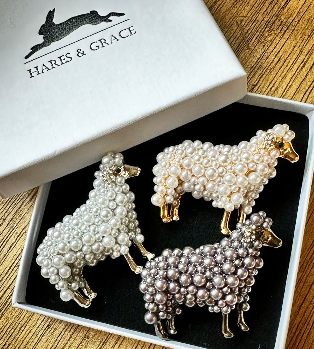 Pearl Sheep Brooch