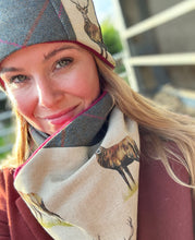 Load image into Gallery viewer, Dark Green Stag Neck Warmer Scarf