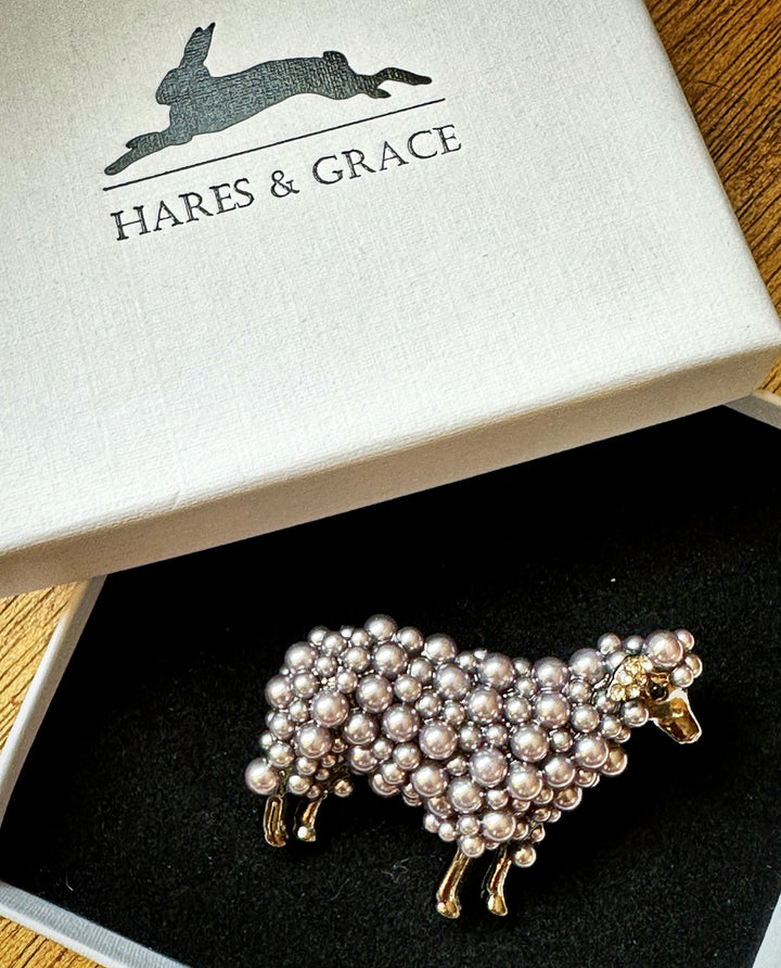 Pearl Sheep Brooch