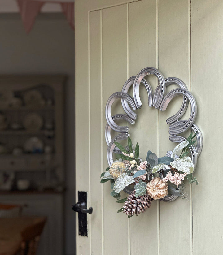 Silver Horseshoe Wreath