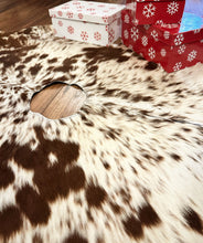 Load image into Gallery viewer, Brown Cowhide Christmas Tree Skirt