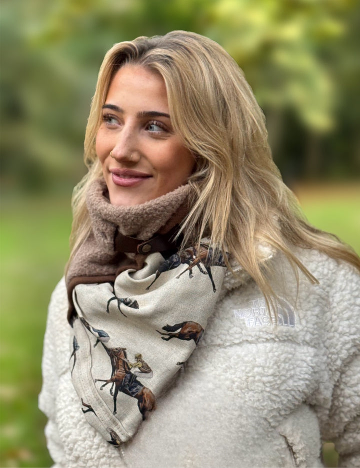 Horse Racing Sherpa Neck Wrap