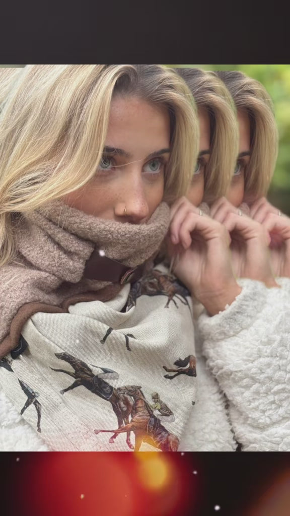 Horse Racing Sherpa Neck Wrap