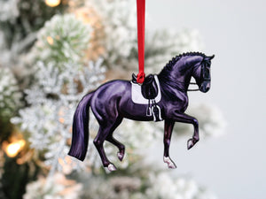 Black Dressage Horse Ornament