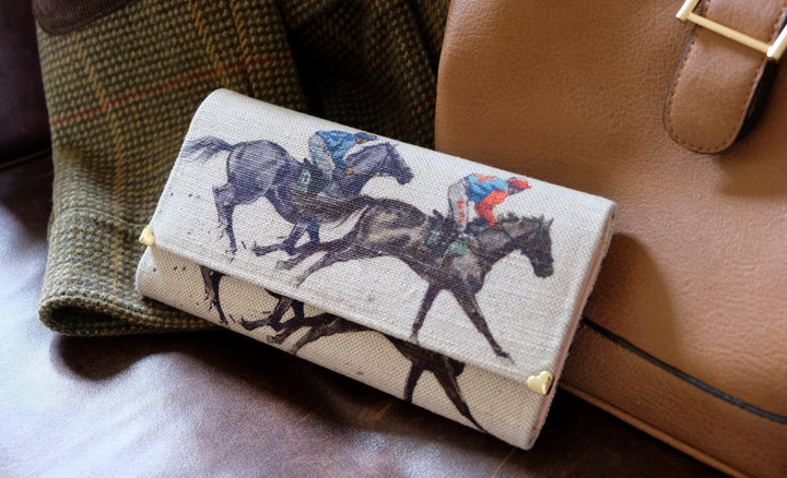 Horse racing Leather Handmade Purse