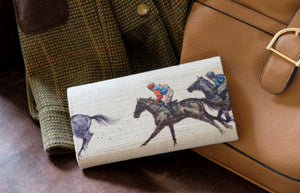 Horse racing Leather Handmade Purse