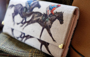 Horse racing Leather Handmade Purse