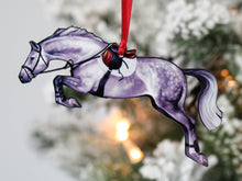Load image into Gallery viewer, Jumping Grey Hunter Horse Ornament