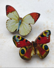 Load image into Gallery viewer, Two British Butterfly Brooches