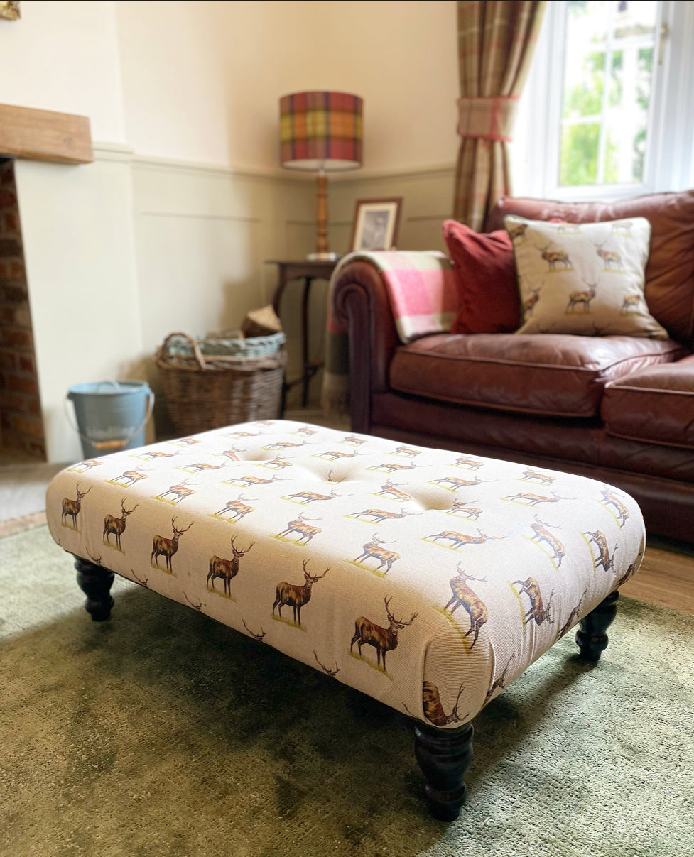 Royal Red Stag Footstool