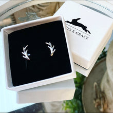 Load image into Gallery viewer, Sterling Silver Antler Earrings