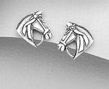 Load image into Gallery viewer, Sterling Silver Horse Head Earrings