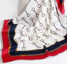 Load image into Gallery viewer, Equestrian Snaffle Navy &amp; Red Scarf
