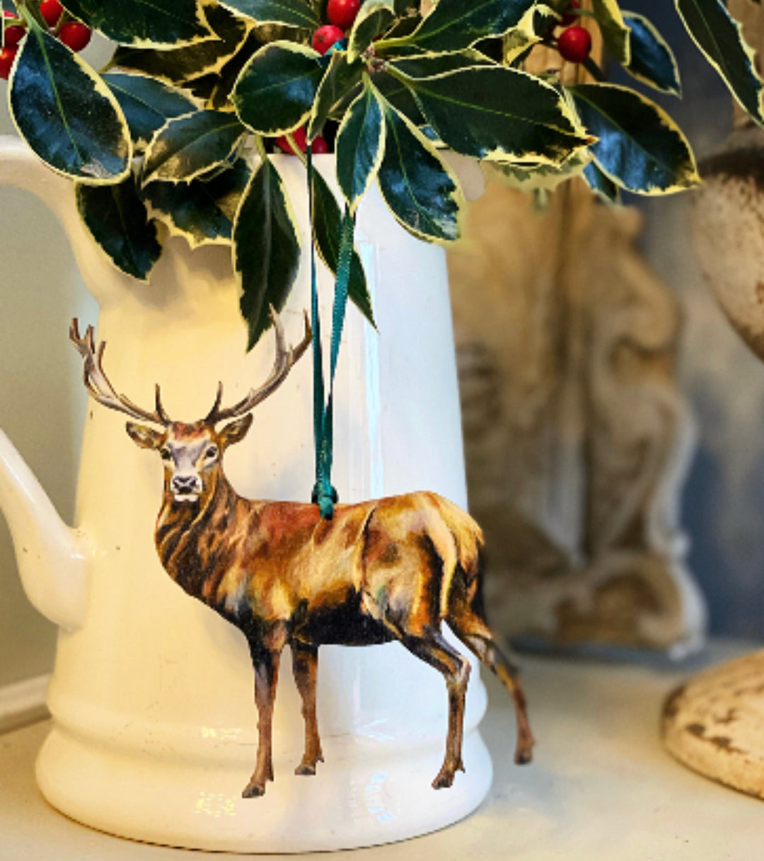 Royal Red Stag Ornament