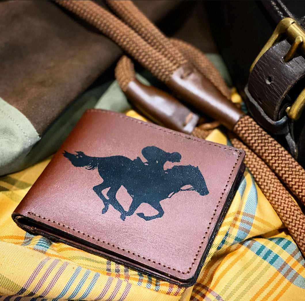 Brown Leather Horse Racing Wallet