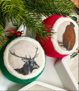 4 x Woodland Animals Christmas Decoration Set