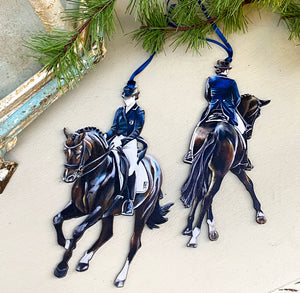 Dressage Horse Ornament Back