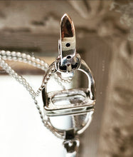 Load image into Gallery viewer, Large Sterling Silver Stirrup Necklace