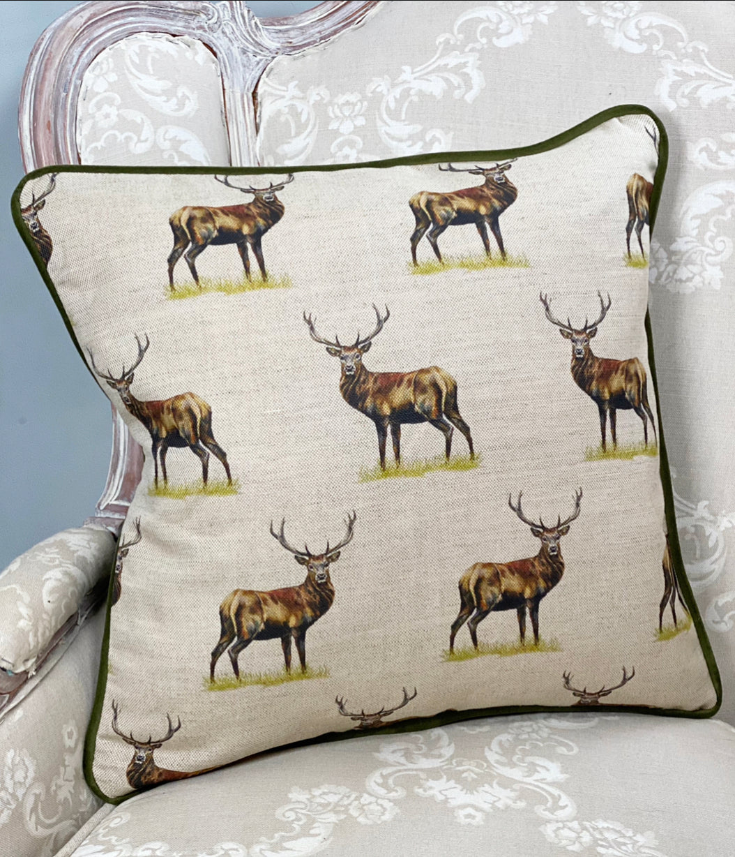 Royal Red Stag Cushion Cover.