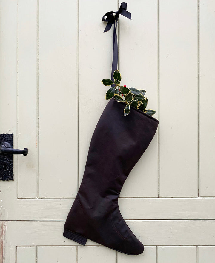 Black Riding Boot Christmas Stocking