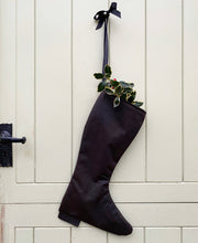Load image into Gallery viewer, Black Riding Boot Christmas Stocking