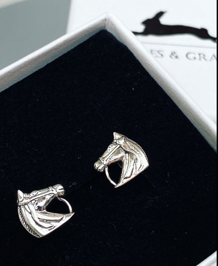 Sterling Silver Horse Head Earrings