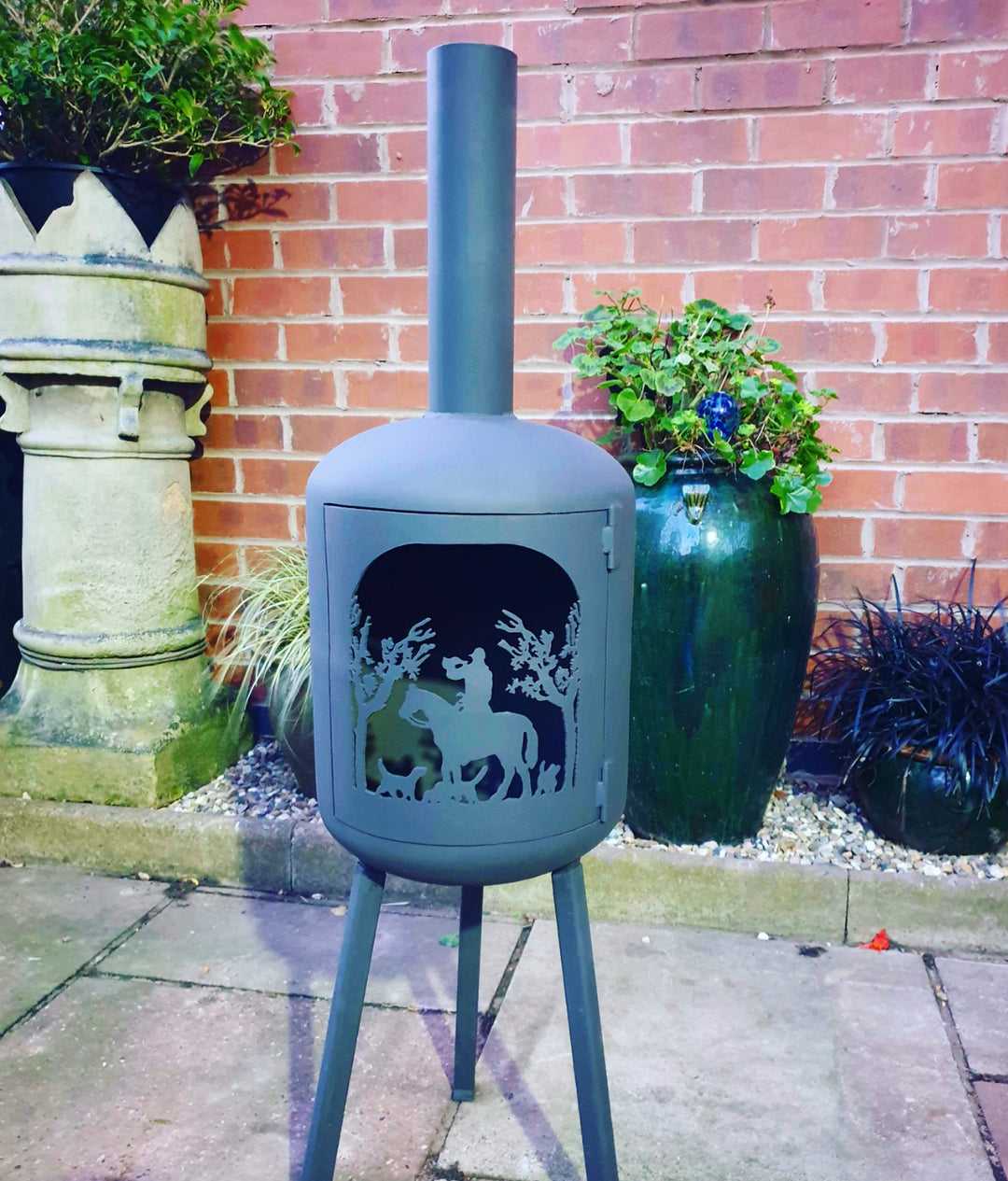 Hunting scene Log Burner