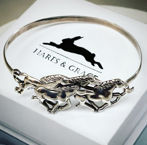 Sterling Silver Horse Bangle