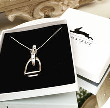 Load image into Gallery viewer, Large Sterling Silver Stirrup Necklace