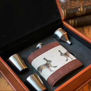 Hare Hip Flask Set In Case
