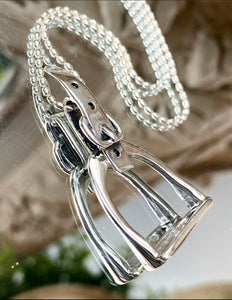 Large Sterling Silver Stirrup Necklace
