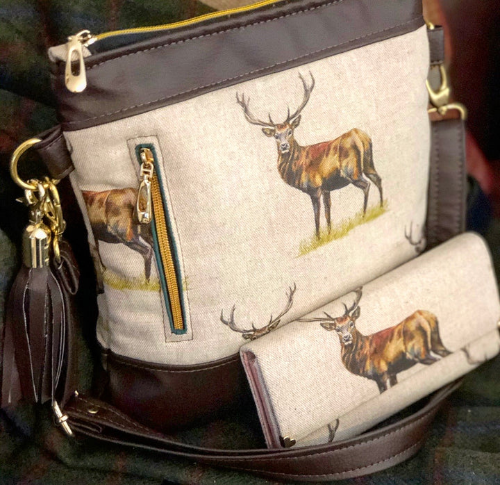 Royal Red Stag Leather Handmade Purse