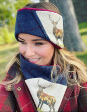 Load image into Gallery viewer, Navy Stag Neck Warmer Scarf