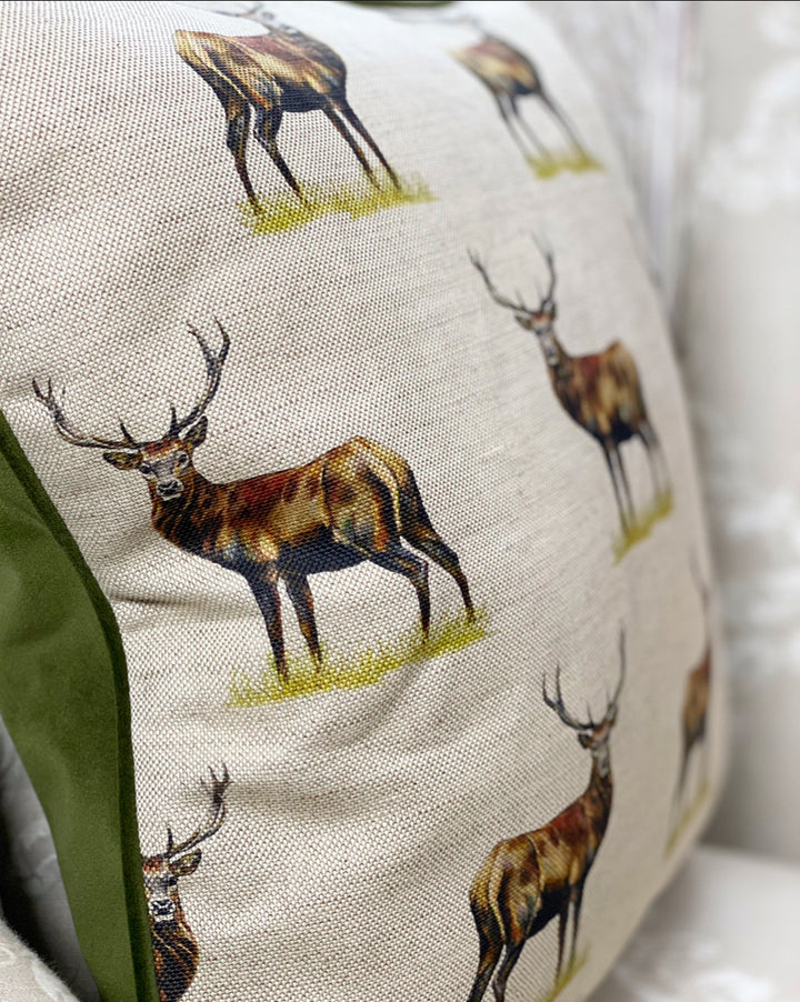 Royal Red Stag Cushion Cover.