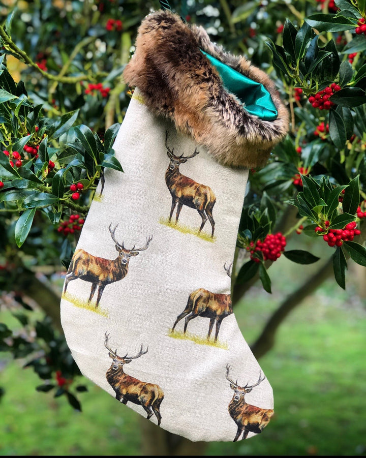 Royal Red Stag Christmas Stocking.