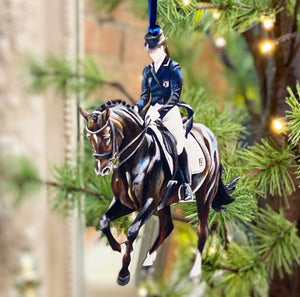 Dressage Horse Ornament Front